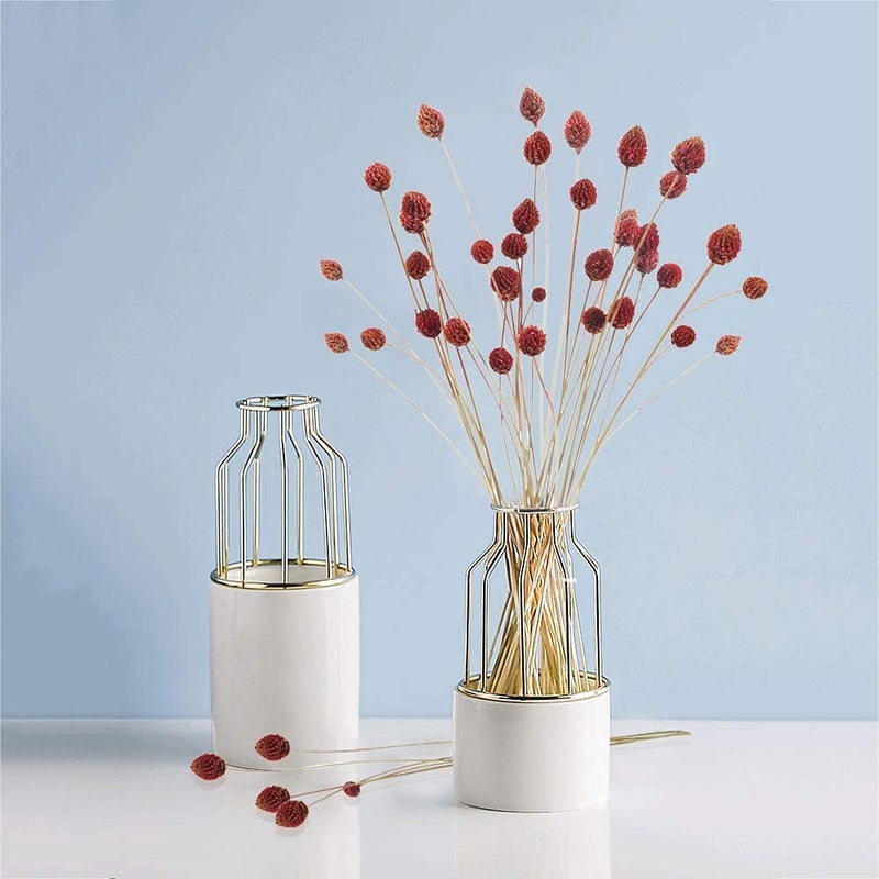 MHMJON 30 Pcs Dried Flowers Bouquet Bulk Mini Billy Ball Flowers Pine Cone Flowers Natural Dried Flowers for Vase Handmade Fake Flowers for Home Indoor Kitchen Office DIY Wedding Table Decor (16.9") - Image 4